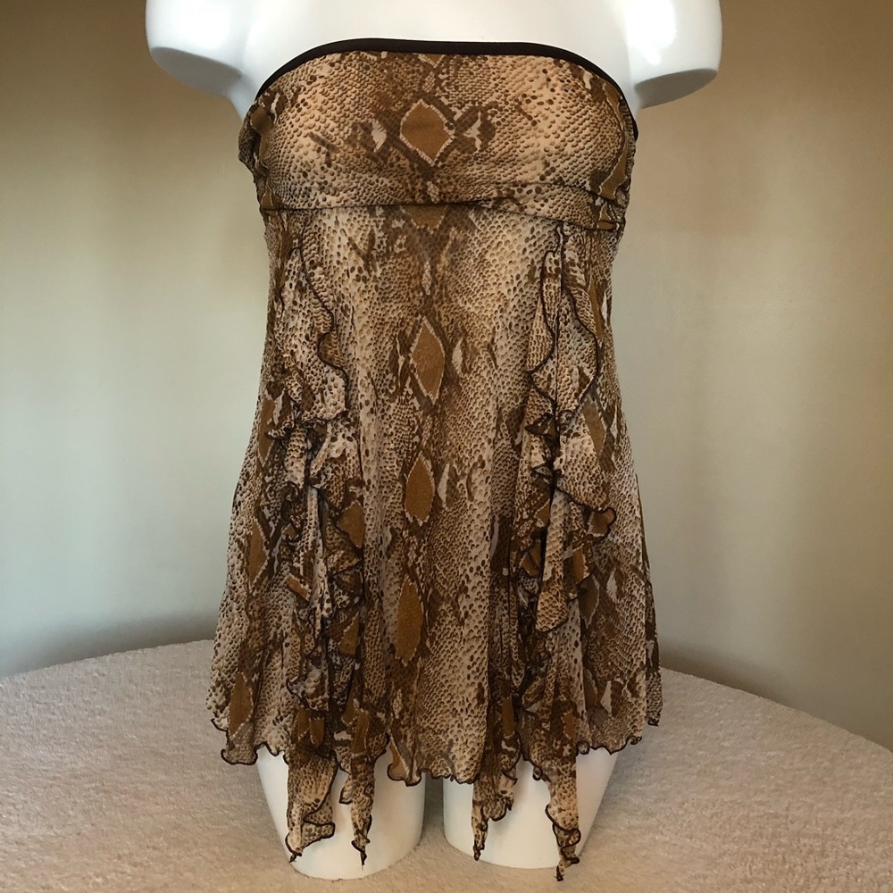 DVF silk strapless tunic top